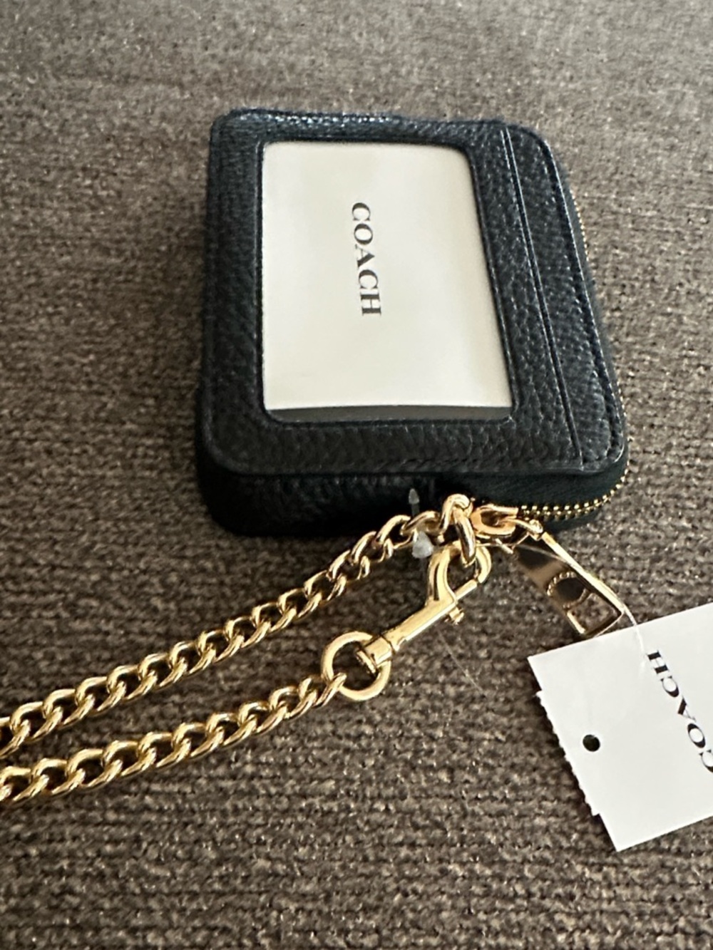 Coach ❤️ Zip Card Case #6303 Pebbled leather w/Gold hardware ~ NWT - Picture 5 of 8